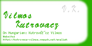 vilmos kutrovacz business card